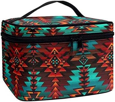 Za u dizajnu plemenski stil šminke za šminku Travel Kozmetička torba Vintage Geometric Print Velike toaletne