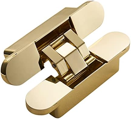 Xjjzs Nevidljivi šarke za vrata 3D Podesive ležajne šarke sjajno zlato crno svijetlo hromiranje Cinc Legura