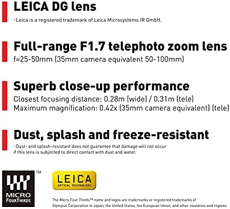 Panasonic LUMIX Micro Four Thirds objektiv kamere, Leica DG Vario-SUMMILUX 25-50mm F1.7 ASPH, Bezstepeni otvor