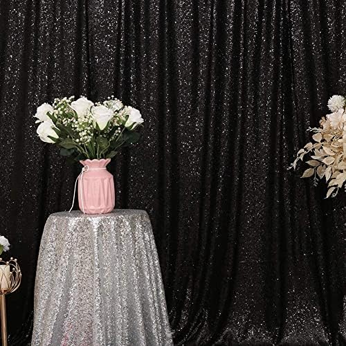 Vječna ljepota Crna šljokica pozadina za vjenčanje fotografija pozadina za zabavu, 8ft X 10ft