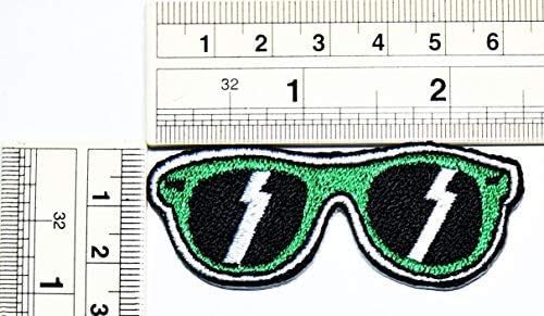 Umama Patch set od 3 slatke zelene sunčane naočale zakrpe za sunčanje modna crtana patch vezena