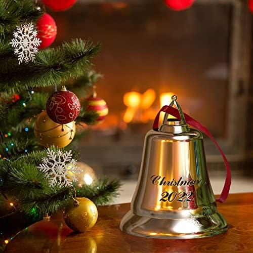 UUC 2022 Božićni ukrasi za zvono saonica božićno drvo viseći ukrasi, gravirana Srebrna Božićna