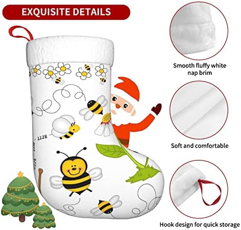 Austenstern Božićne čarape Smiješni pčelinji med žuti dvostrani kamin Viseći čarape