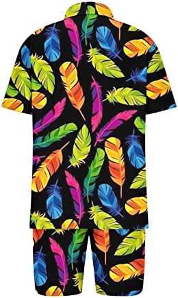 RBCulf muške kratke rukave za bluze i kratke hlače Havajski outfit na plaži na majici kratkim majicama