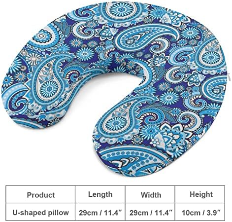 Plavi paisley uzorak jastuk za vrat u obliku slova u obliku za glavu i vrat jastuk za glavu pjene za glavu
