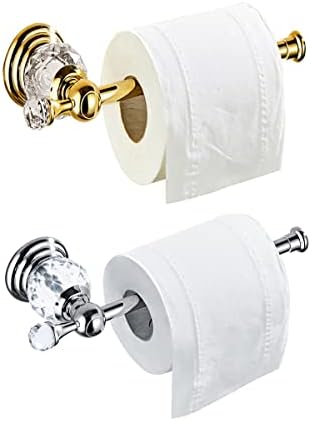 Kupatilo Crystal WC držač papira, hromirani nosač papira od papira zlatni toaletni držač za nošenje zida
