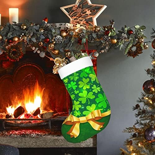 Čarape za augenstern božićne boje zelena sjajna djetelina Patricko dvostrani kamin viseći čarape
