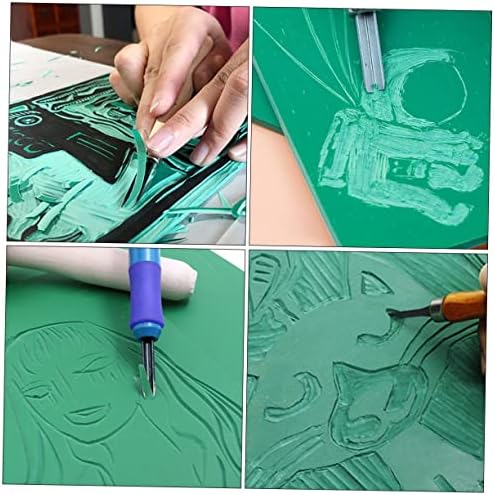 Operilacx 4 kom graviranje gumenog lima PVC umjetnosti zaliha tinte zelenog djeteta