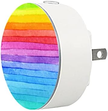 2 paket Plug-in Nightlight LED Night Light Stripe Rainbow sa senzorom sumrak-to-Dawn za dečiju sobu,