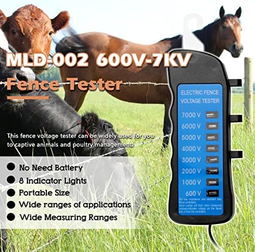 Tester za napon Neon 8-Light 600V-7kV električni ogradni volmetar za tester za konj ili Livestock