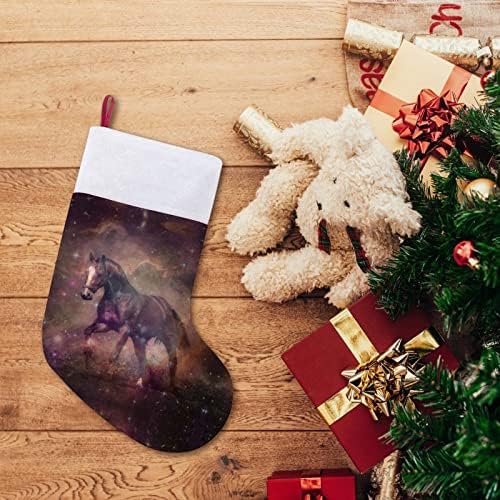 Racing konja Galaxy Božić viseći čarape za čarape za Xmas Tree Kamin za odmor Kućni kućni dekor