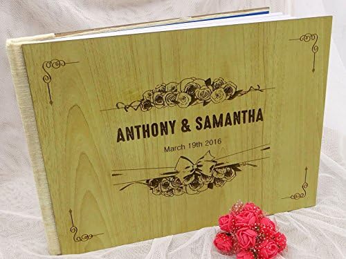 Darling Suvenir Handmade Custom Wedding Gost Book RUSTIC Drvo uređeno Bride & Groom Savjetski