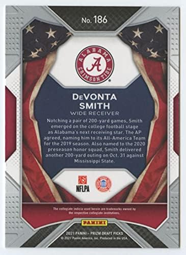 2021 PANINI PRIZM LICKS 186 Devonta Smith Alabama Crimson Plim all American NFL fudbalska karta