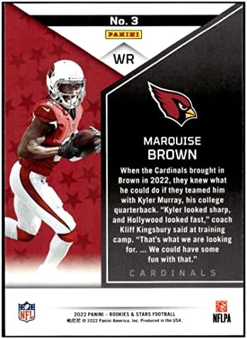 Marquise Brown 2022 Panini Rookies i zvijezde 3 NM + -MT + NFL Fudbalski kardinali