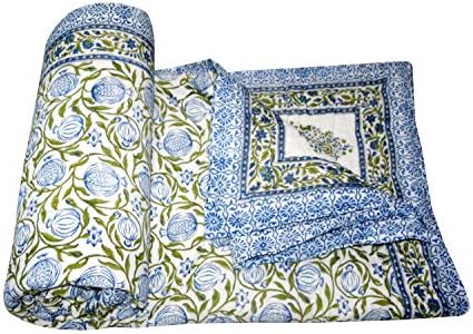 Thehandicraftworld indijski prekrivač pamuk mekani twin / kraljica / kralj Veličina jorgana 60x90