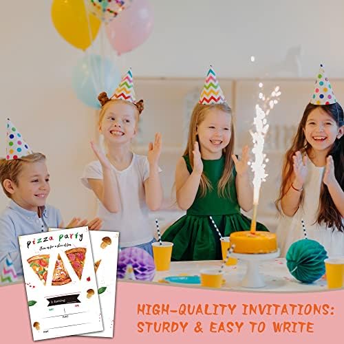Tirywt Pizza Party Rođendan Pozivnice za rođendanske zabave u stilu za rođendan sa kovertama