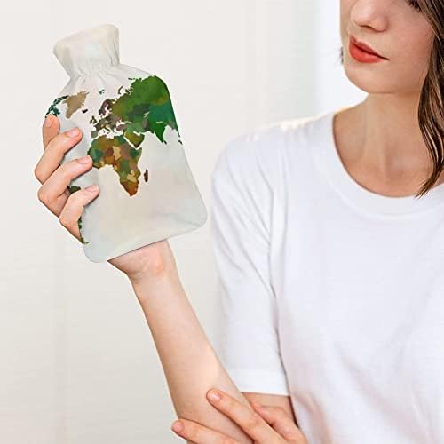 Zemljina karta-šumska zelena kamuflažna flaša za toplu vodu 1000ml slatka meka voda-torba za injektiranje