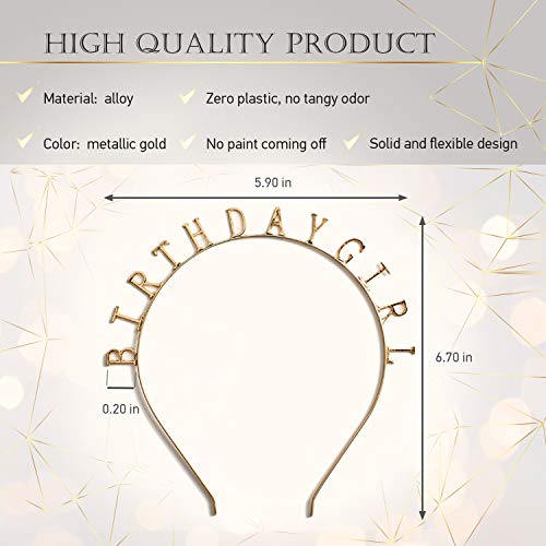 Magic Gold Birthday Girl Headpiece-Girls Party Hair Accessories Za Sve Tipove Kose - Birthday Headband