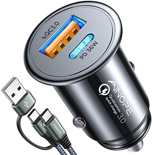 54W USB C Auto Punjač brzo punjenje, AINOPE Super brzi upaljač za cigarete USB Adapter za