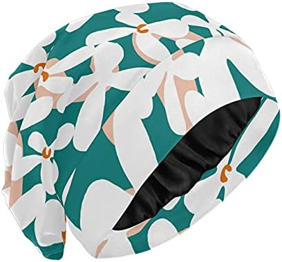 Kapa s lubanjem za spavanje Radni šešir Bonnet Beanies za žene cvjetne cvijeće Geometrijski zeleni prugasti