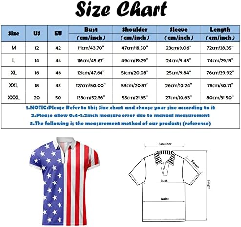 Muške američke zastave polo majice Patriotic 4. jula T-majice Ljetne casual vintage kratkih rukava tunike