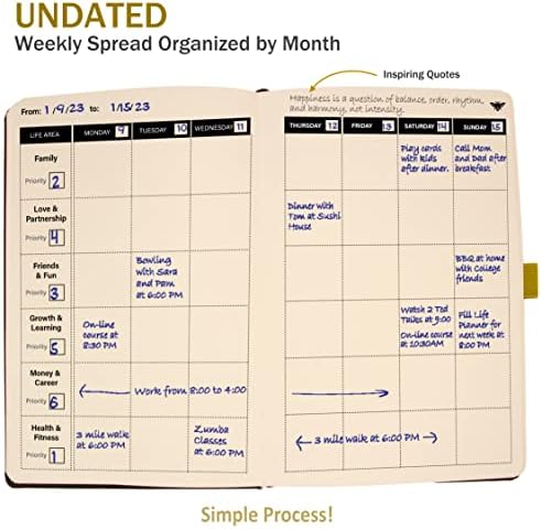 Settini Life Planer - Nedeljni i mesečni plan - Netainted planer - Passited & Gol Planer - poklon za žene