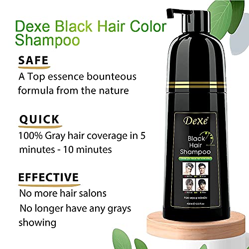 Amzfly Dexe Instant Crni šampon za kosu, nježna Botanička formula - bez amonijaka - unisex šampon za