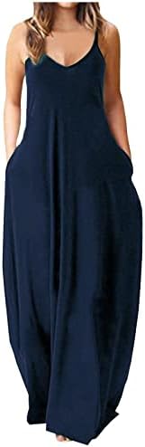 Hot6SL Maxi haljina za žene, plus veličina haljina za žene 2023 ljetne haljine džepove casual bez rukava