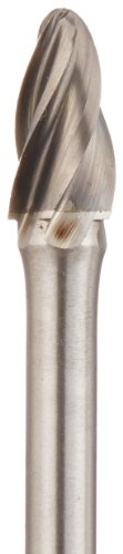 COBRA CARBIDE 10919 Micro zrnasti krupni karbid Burr sa polumjerom, rez, oblik f sf-3nf, 1/4 prečnik shuna,