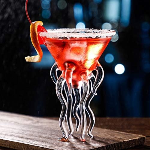COCOUTIL MUSHROOM DECOR 2PCS hobotnica koktel staklo, Clear Martini Glass Glass Cup, vinski čaša poklon