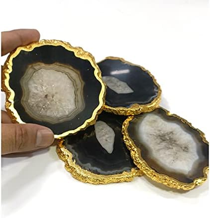 ZUBY CRYSTALS proizvod crni ahat Geode Coaster za piće Gemstone prirodni kamen Coaster ahat kriške
