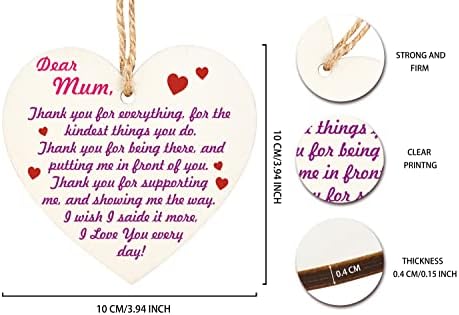Drvena viseća srčana ploča, hvala mama za sve plakete, jedinstvena novogodišnja majčin dan