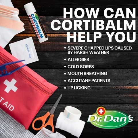Dr. Dan's Cortibalm - 1 paket - za suhe napuklene usne - ljekovita balzam za usne za teško napunjene usne