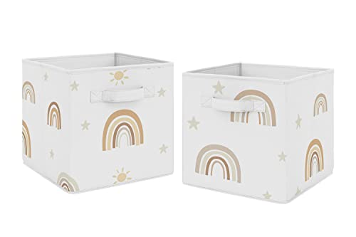 Sweet Jojo dizajn Neutral Boho Duge Sklopive tkanine Cube Boxes Organizator Igrači Djeca Dječja dječja senfa Žuta