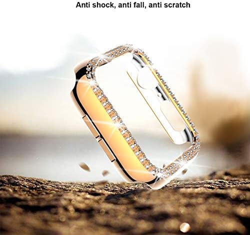 Kompatibilan je s IWATCH-om Apple Watch Se serije 6 5 4 40 mm poklopac Dvostruki bljesak Bling Crystal