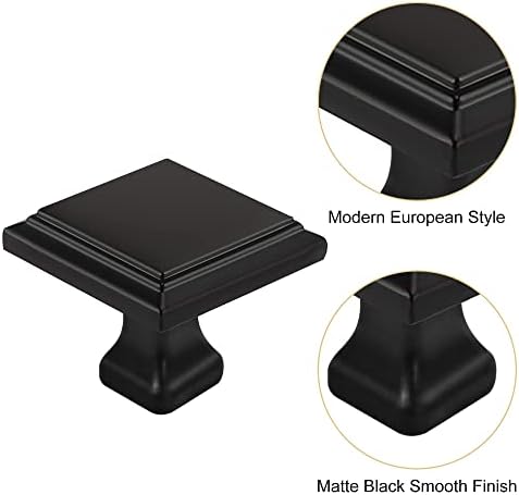Homeknobs Black Ruster za crne ladice | Crne ručke za ormare | Crna pločica | Ručice za ormare i fioke