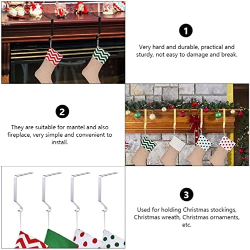 Veemoon kamina montel kuke za ukrašavanje 2pcs Božićna čarapa Držač držača stalak Držači za čarape za čarape