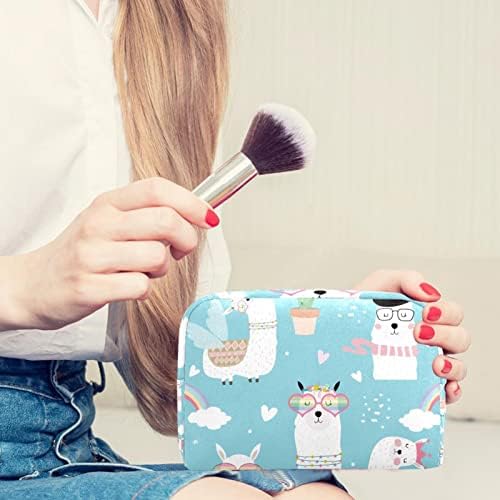 Kozmetičke vrećice za žene, torbe torbice šminkere organizator za skladištenje šminke za makeup Girls, Llama