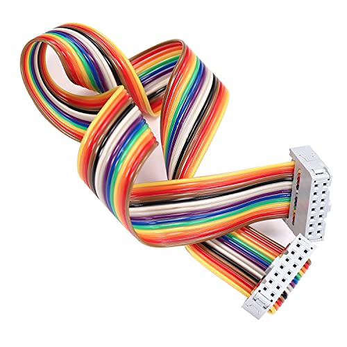 Bettomshin Rainbow Boja kabel s ravnim vrpcom, 2pcs 14pin 30cm / 11,81inch IDC žičani kabel za 2,54 mm