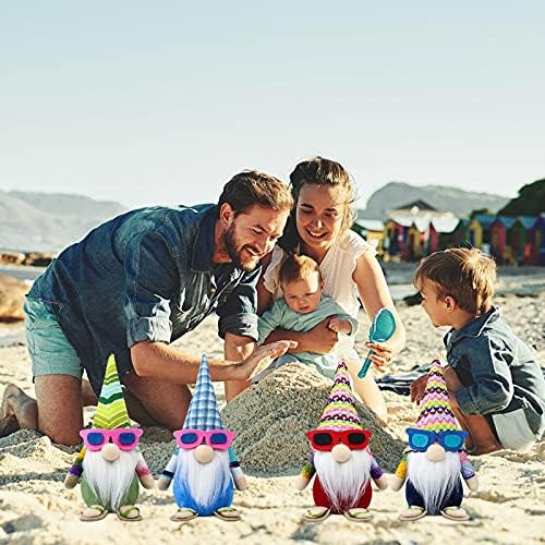 Gehydy Summer Beach Gnomes Plišani proljetni ukras za rođendanski pokloni Ručno rađena skandinavsko