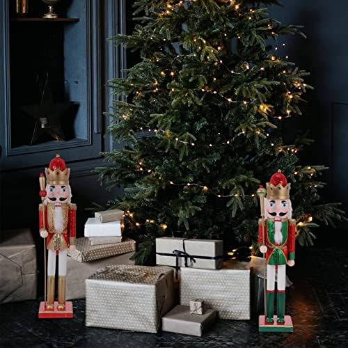PRETYZOOM Nutcracker lutka lutka izvrsni drveni zanati dekor ukras svečani Božić ukras ukras Glitter