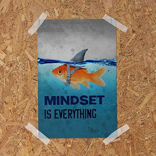 Slatka riba ilustracija Inspirational Poster Mindset je sve Poster Art motivacijski Art Neuramljen