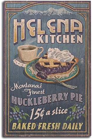 Helena, Montana, Huckleberry Vintage Znak Zidni Znak Od Breza Drveta