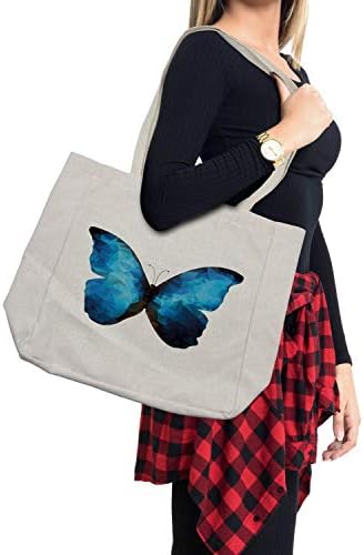 Ambesonne Butterfly torba za kupovinu, Moderna slika Buba insekata u mozaiku Ombre umjetnička djela
