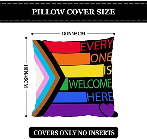 Farmnall linen jastuk na poklopcu 18x18 set od 4 duge gay jastučni jastuk Svaki je dobrodošao