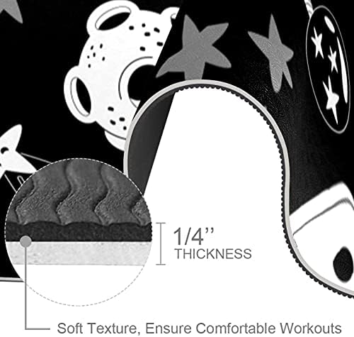 Siebzeh crni uzorak Premium Thick Yoga Mat Eco Friendly Rubber Health & amp; fitnes non Slip