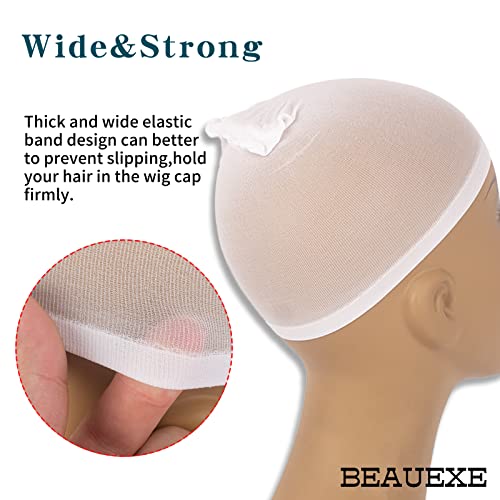 BEAUEXE pojedinačno pakirana Bijela kapa za periku za čipku prednja perika čarape za perike za žene i