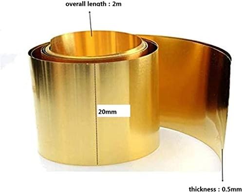 XUNKUAENXUAN Metal Bakar folija QQI H62 tanak lim ploča u mesing bakar lim za obradu metala, Debljina: