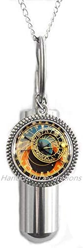 RukovanjeDecoracija Astronomski sat URN, Clock kremacija urna ogrlica, Prag kremacija urna ogrlica, Prag,