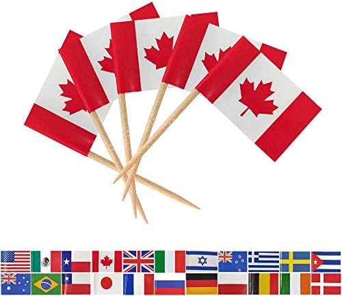 TECTSIA CA Country Canadska zastava čačkalice, Kanada zastava, 100 kom. Cupcake Toppers Zastava, male mini